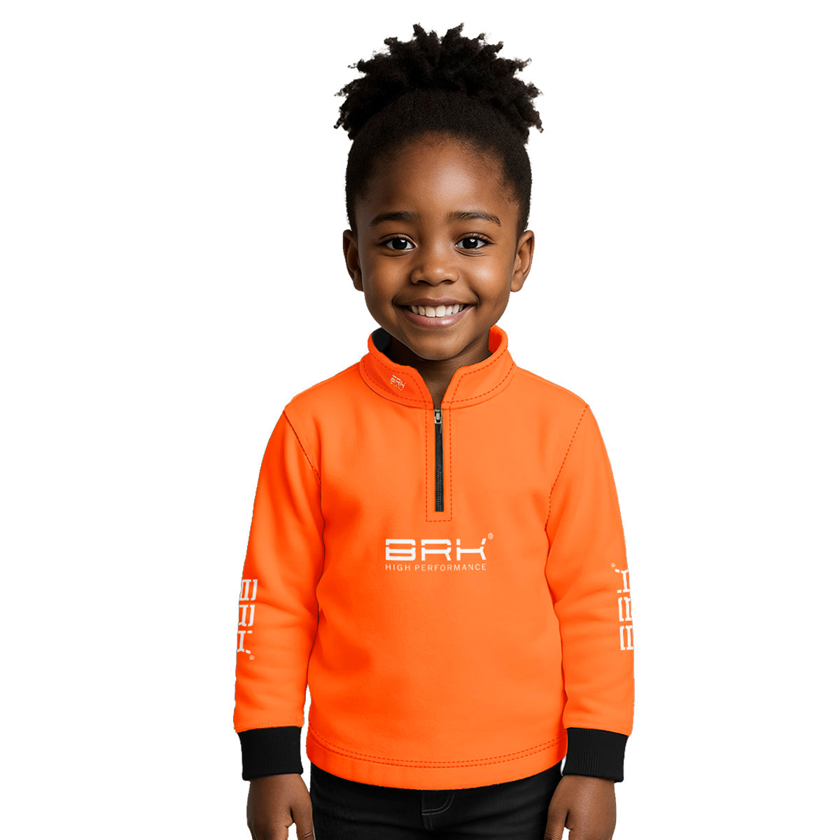 Camisa de Pesca Infantil Brk Básica Laranja com Proteção Solar UV50+ - Brk Fishing