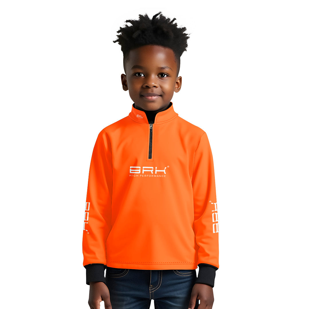 Camisa de Pesca Infantil Brk Básica Laranja com Proteção Solar UV50+ - Brk Fishing