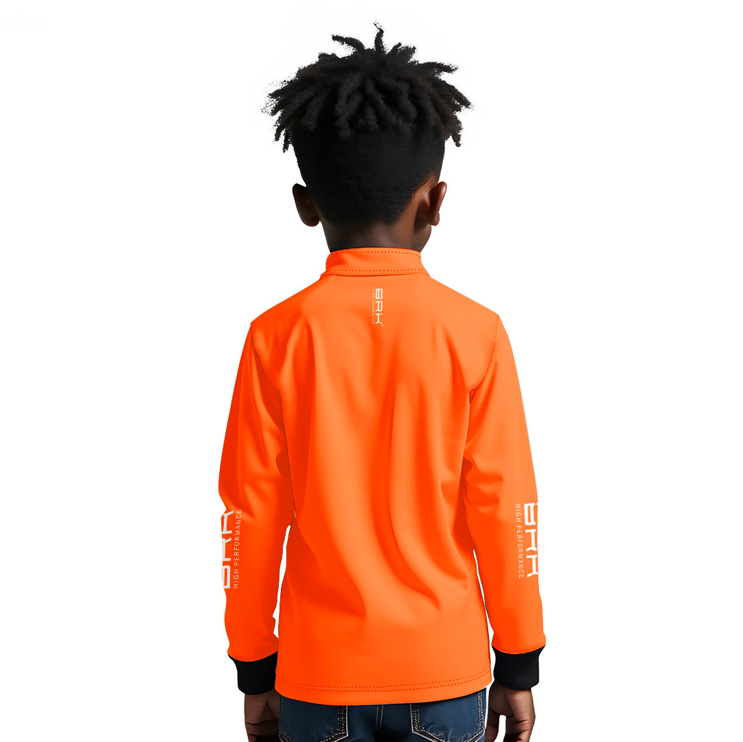 Camisa de Pesca Infantil Brk Básica Laranja com Proteção Solar UV50+ - Brk Fishing