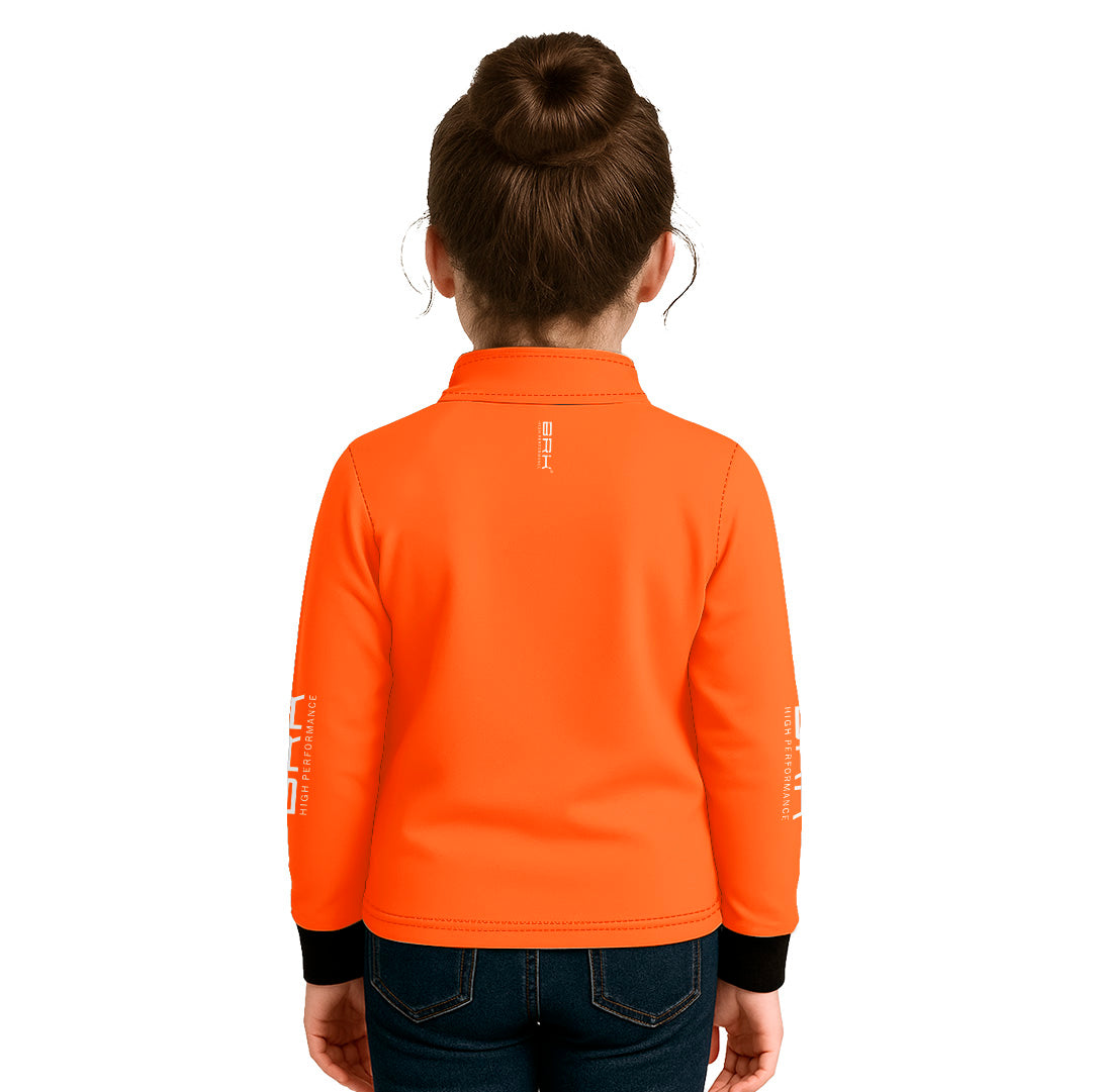 Camisa de Pesca Infantil Brk Básica Laranja com Proteção Solar UV50+ - Brk Fishing