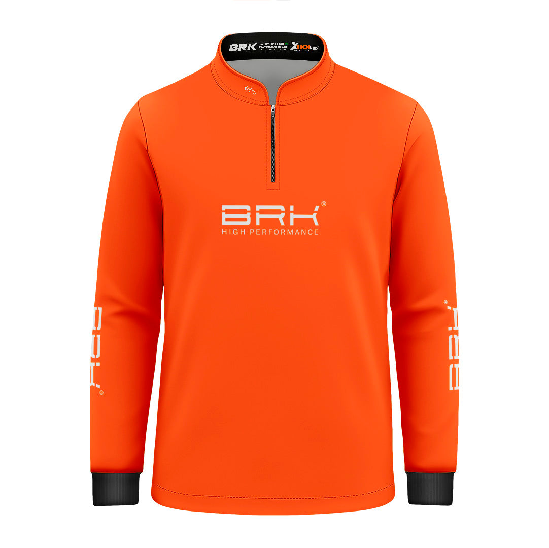 Camisa de Pesca Infantil Brk Básica Laranja com Proteção Solar UV50+ - Brk Fishing