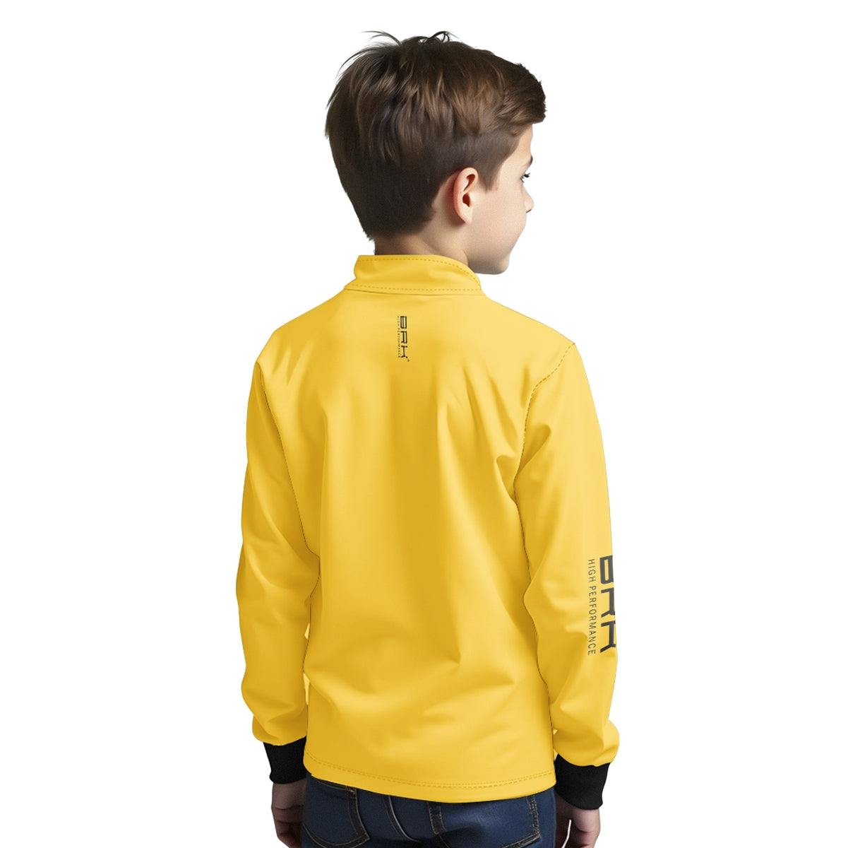 Camisa de Pesca Infantil Brk Básica Amarela com Proteção Solar UV50+ - Brk Fishing