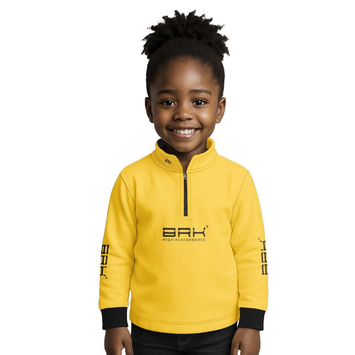 Camisa de Pesca Infantil Brk Básica Amarela com Proteção Solar UV50+ - Brk Fishing