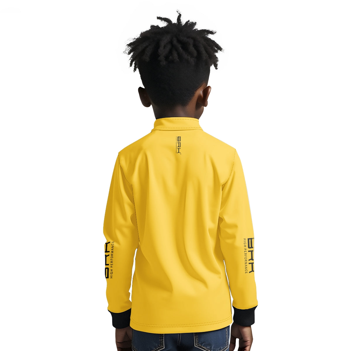 Camisa de Pesca Infantil Brk Básica Amarela com Proteção Solar UV50+ - Brk Fishing