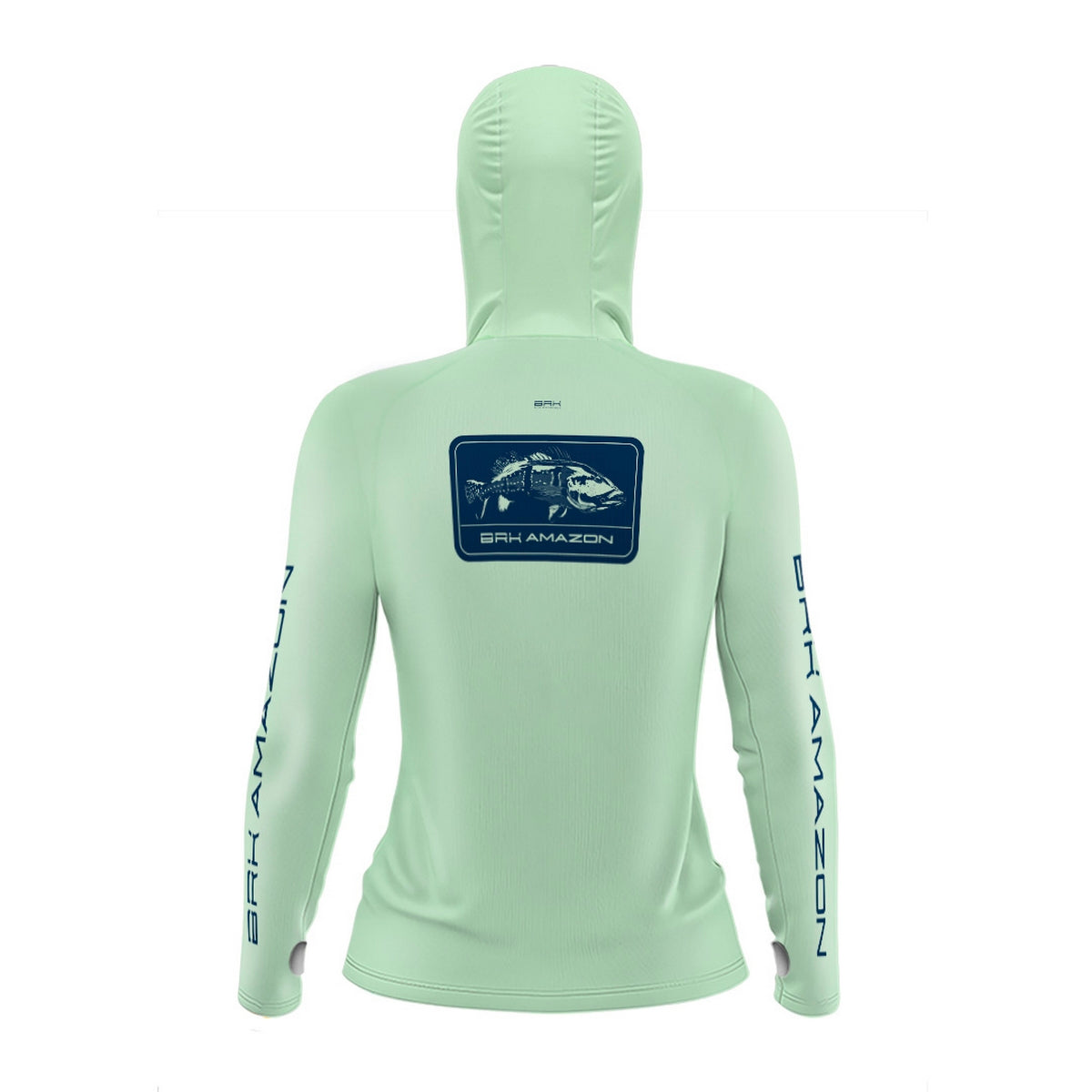 Camisa FusionX Brk Feminino Tucunaré Clean Verde Claro com Capuz e Proteção UV50+ - Brk Fishing