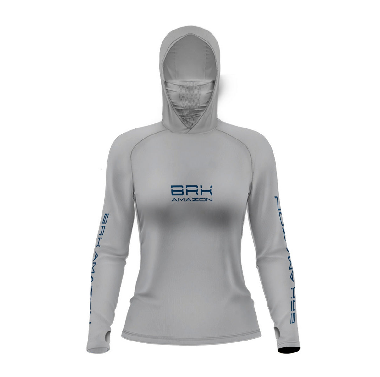 Camisa FusionX Brk Feminino Tucunaré Clean Cinza com Capuz e Proteção UV50+ - Brk Fishing
