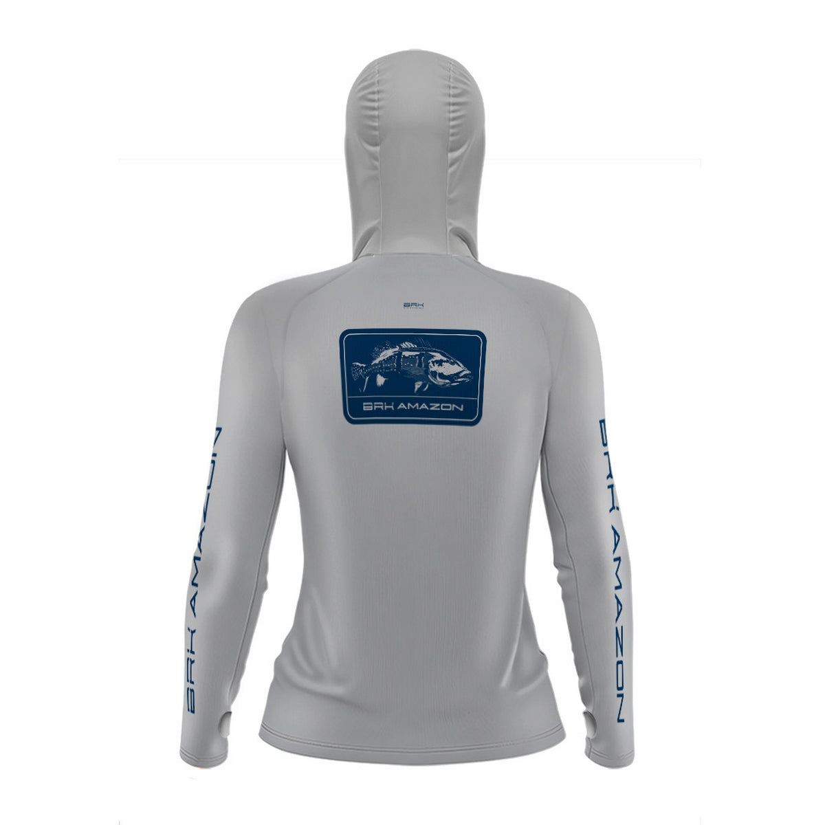 Camisa FusionX Brk Feminino Tucunaré Clean Cinza com Capuz e Proteção UV50+ - Brk Fishing