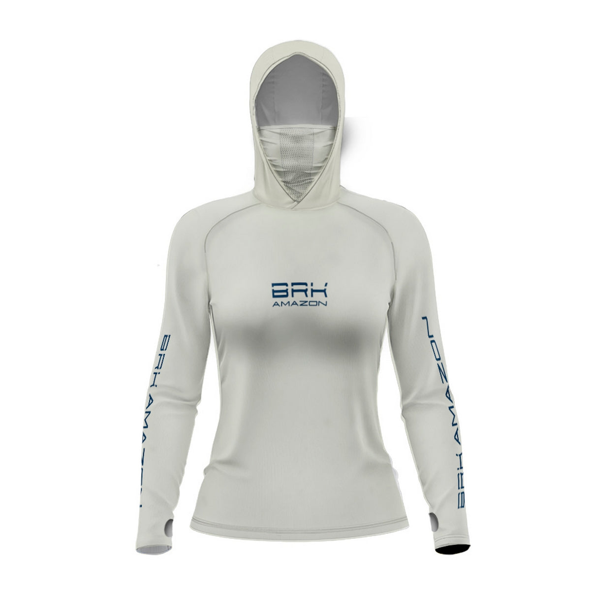 Camisa FusionX Brk Feminino Tucunaré Clean Bege com Capuz e Proteção UV50+ - Brk Fishing