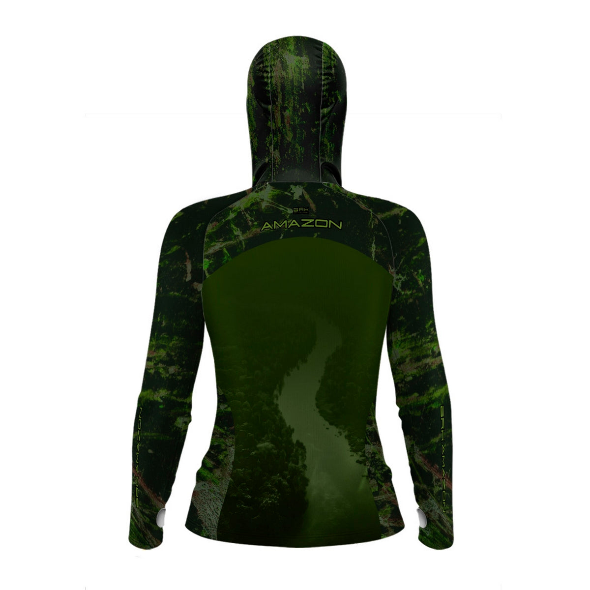 Camisa FusionX Brk Feminino Rio Amazonas e Camo com Capuz e Proteção UV50+ - Brk Fishing