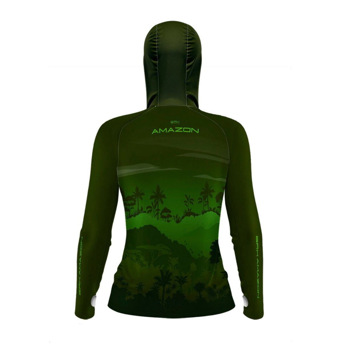 Camisa FusionX Brk Feminino Mata Verde com Capuz e Proteção UV50+ - Brk Fishing