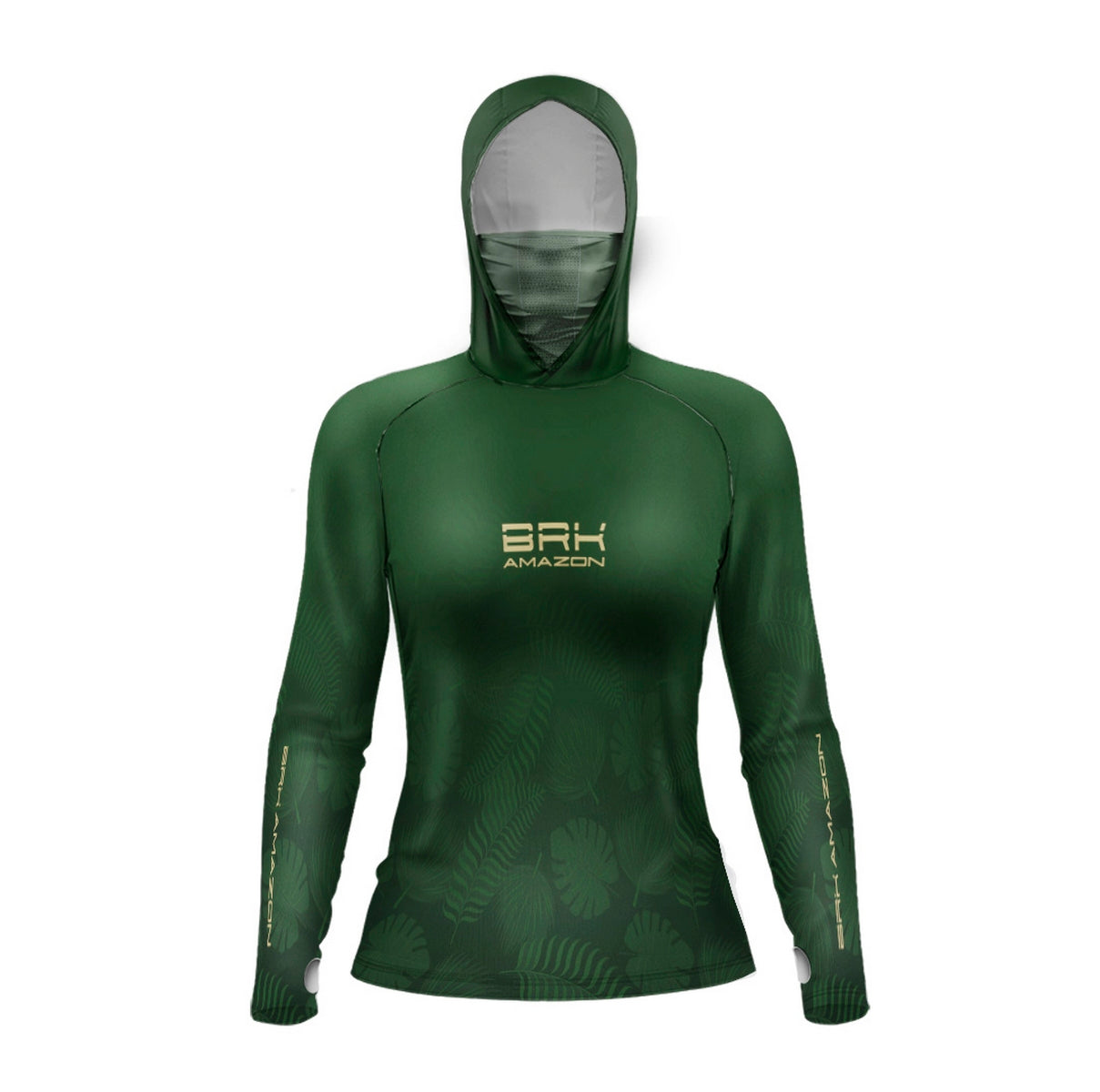 Camisa FusionX Brk Feminino Folhas com Capuz e Proteção UV50+ Brk Fishing