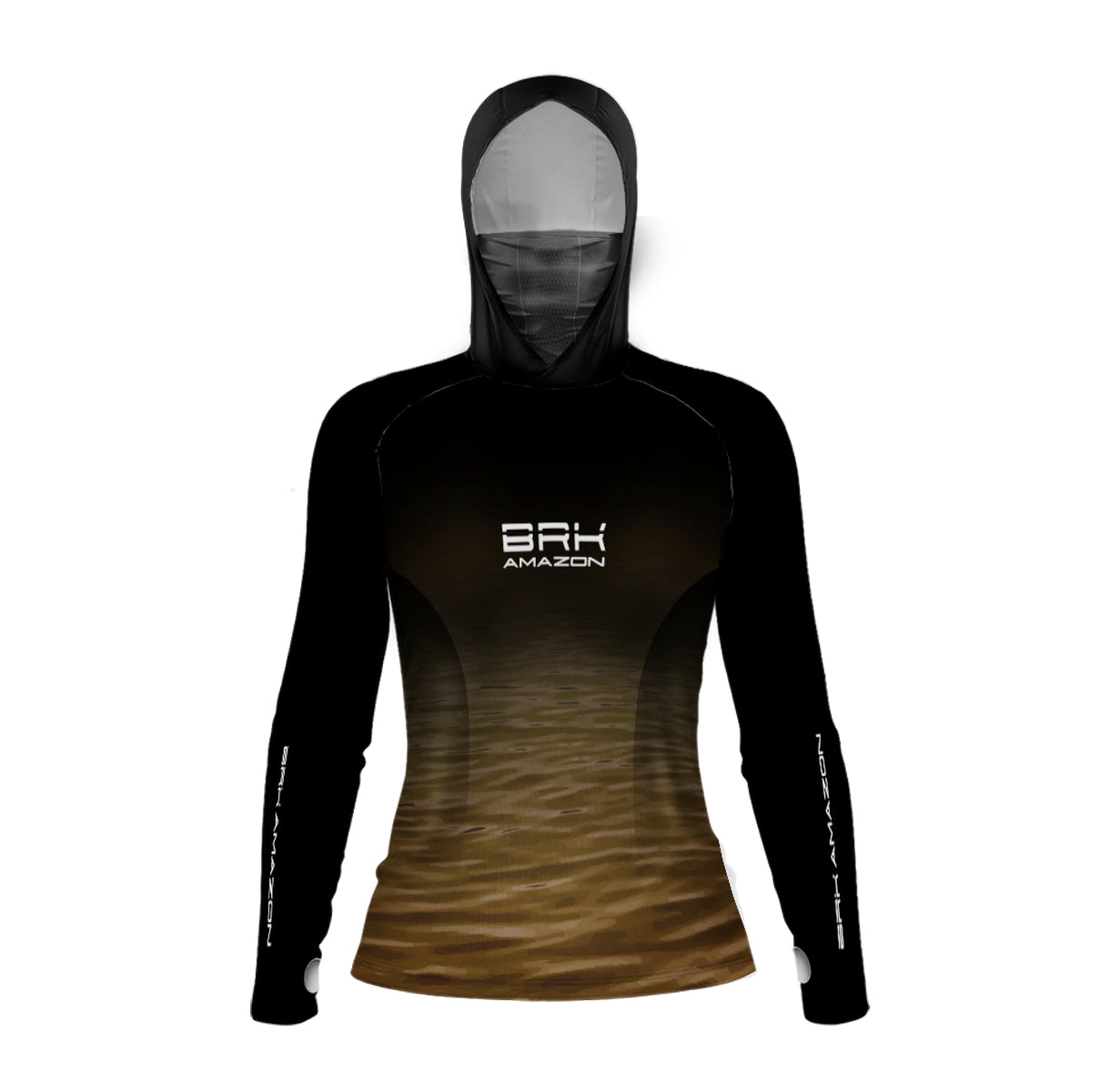 Camisa FusionX Brk Feminino Agua Rio Amazonas com Capuz e Proteção UV50+ - Brk Fishing