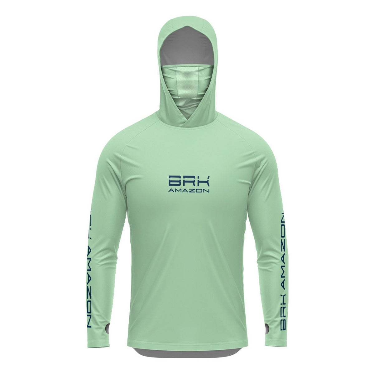 Camisa FusionX Brk Tucunaré Clean Verde Claro com Capuz e Proteção UV50+ - Brk Fishing