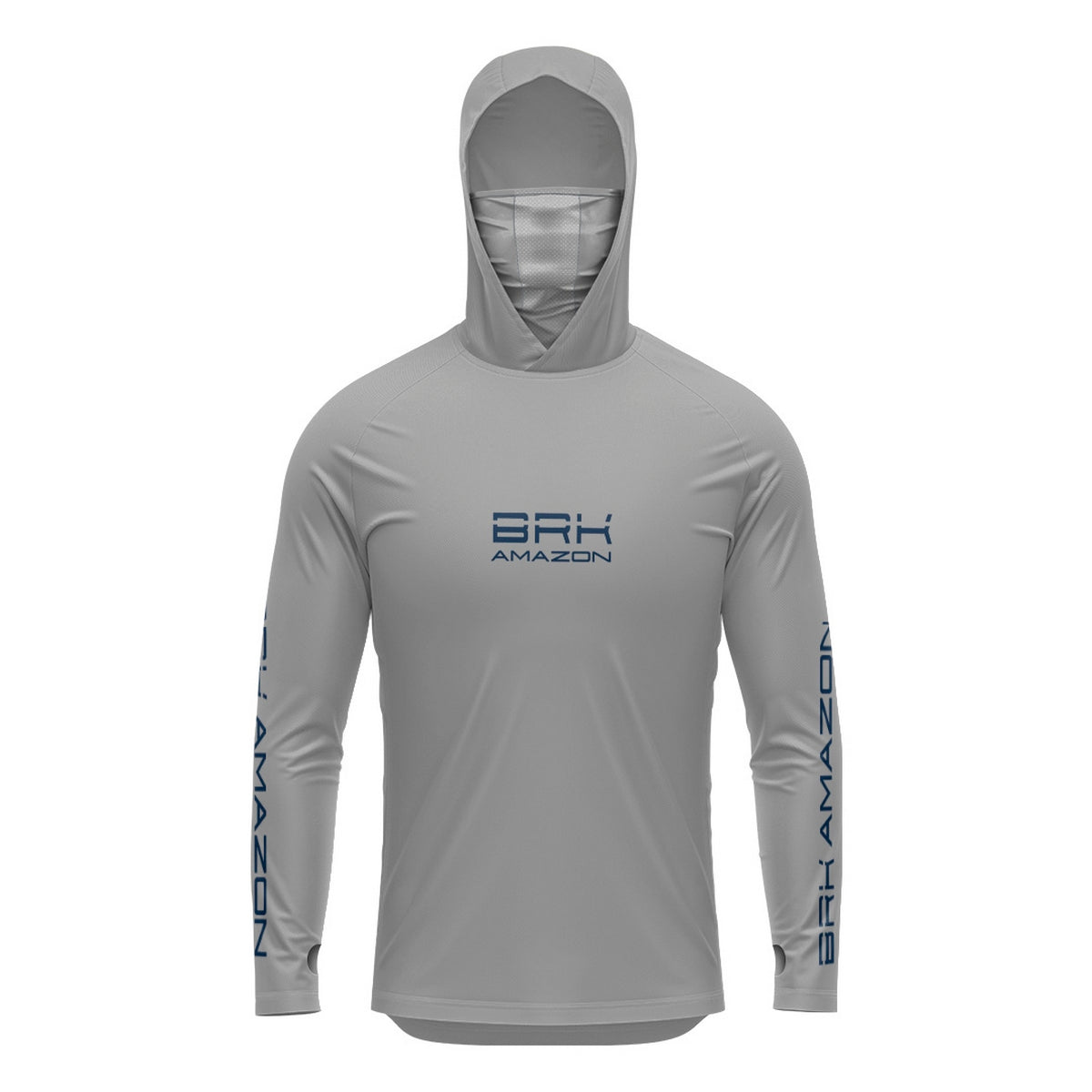 Camisa FusionX Brk Tucunaré Clean Cinza com Capuz e Proteção UV50+ - Brk Fishing