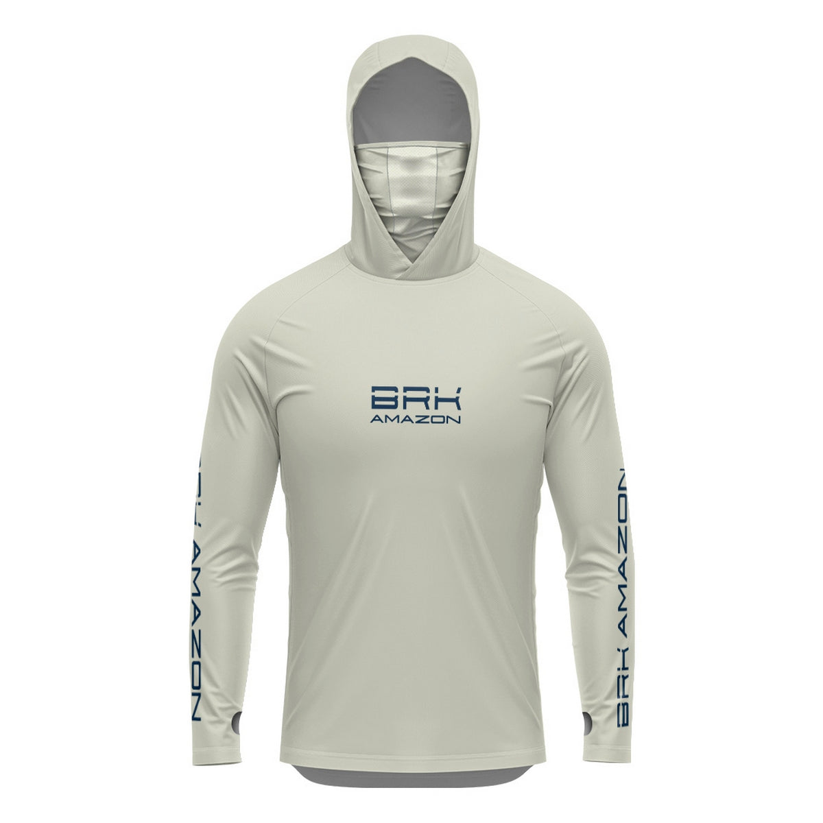 Camisa FusionX Brk Tucunaré Clean Bege com Capuz e Proteção UV50+ - Brk Fishing