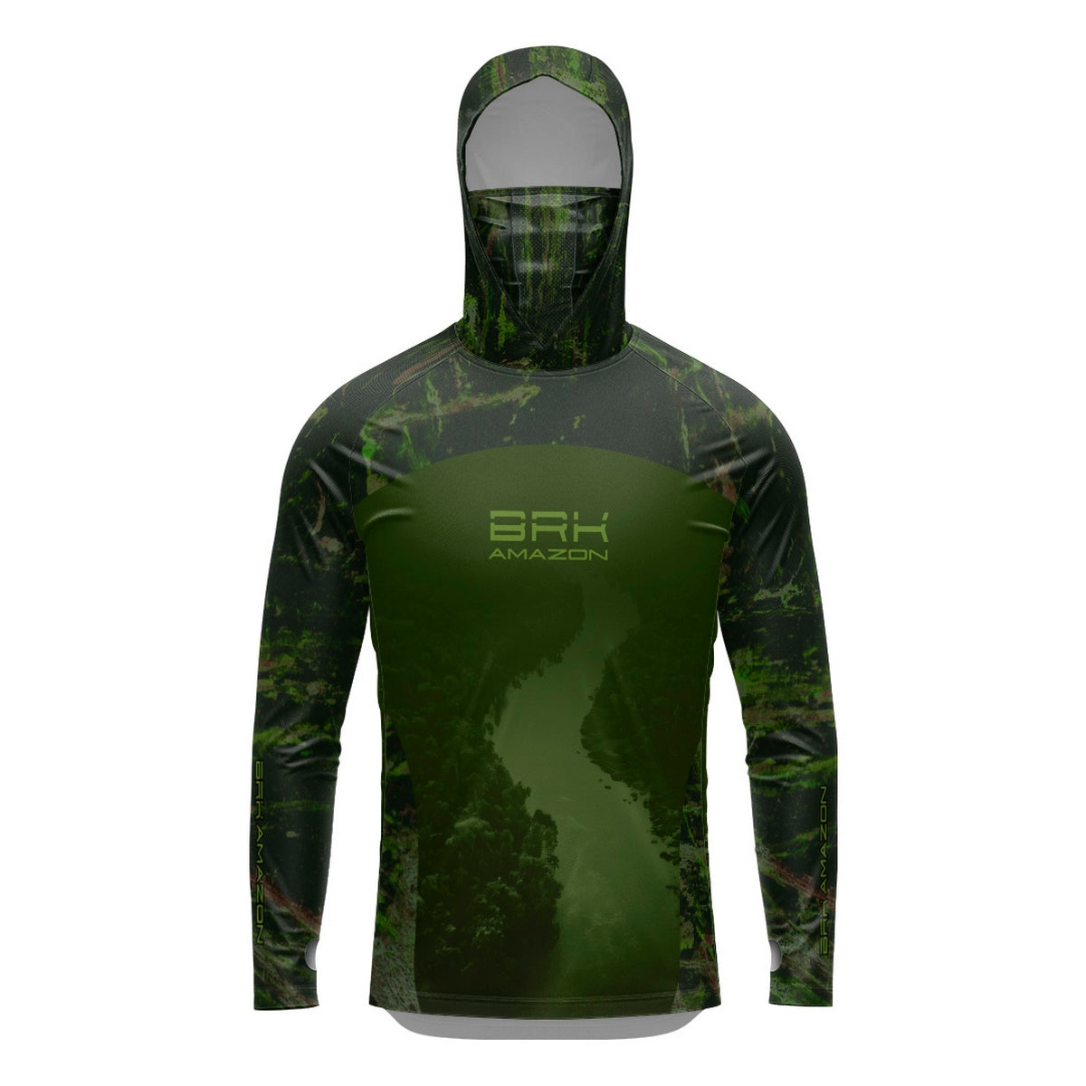 Camisa FusionX Brk Rio Amazonas e Camo com Capuz e Proteção UV50+ - Brk Fishing