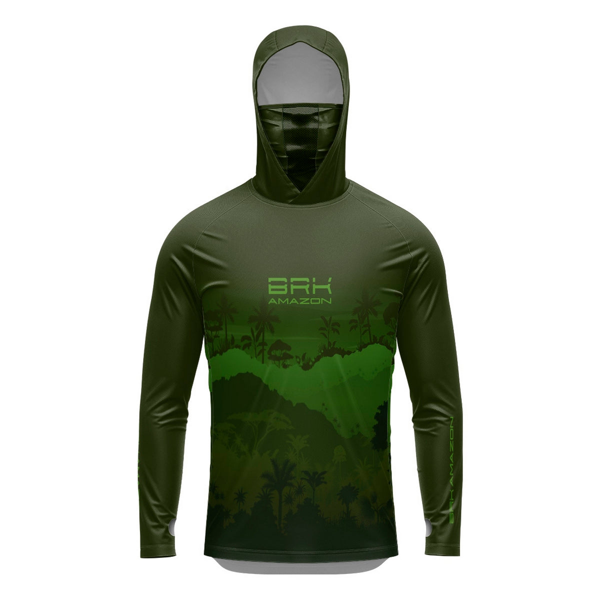 Camisa FusionX Brk Mata Verde com Capuz e Proteção UV50+ - Brk Fishing