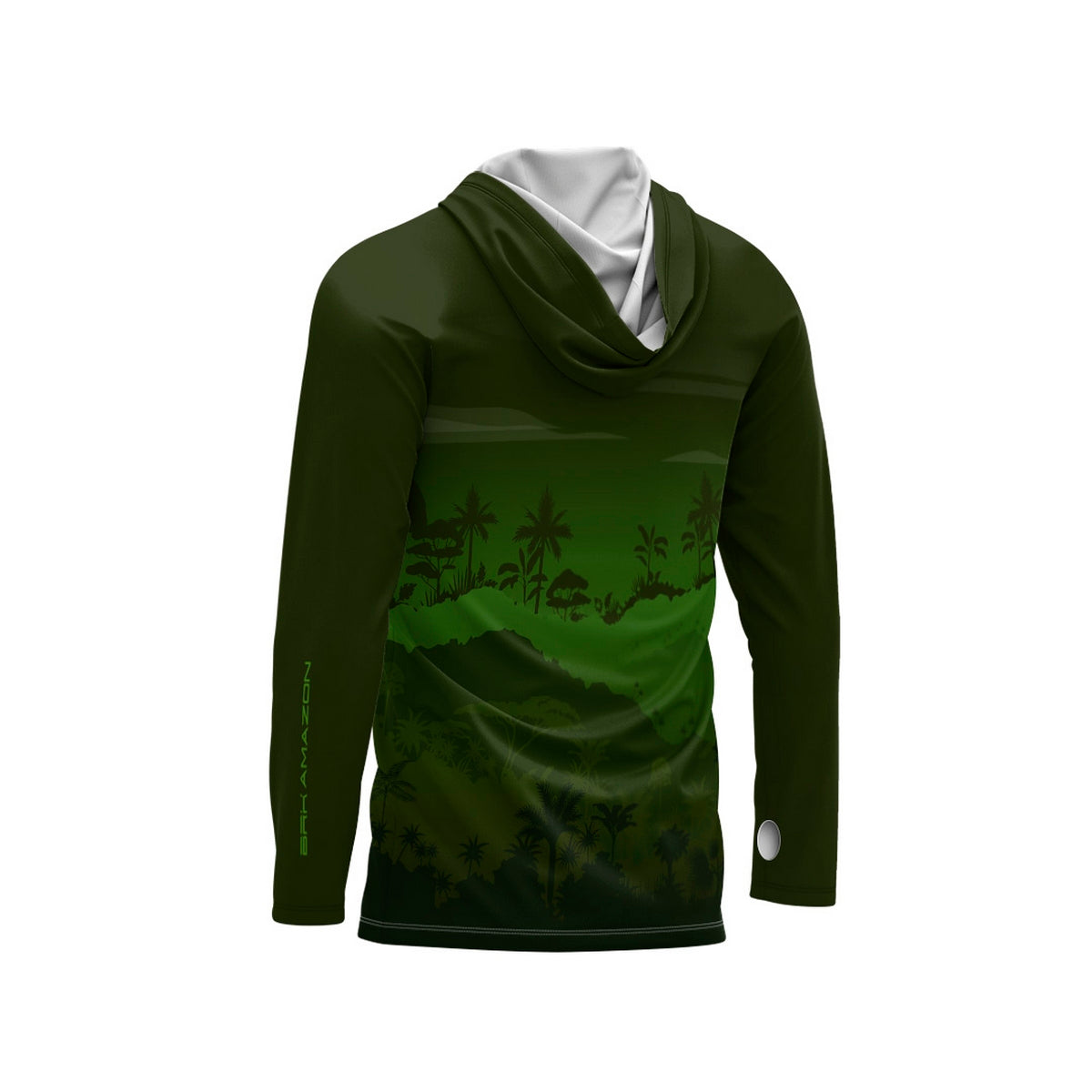 Camisa FusionX Brk Mata Verde com Capuz e Proteção UV50+ - Brk Fishing
