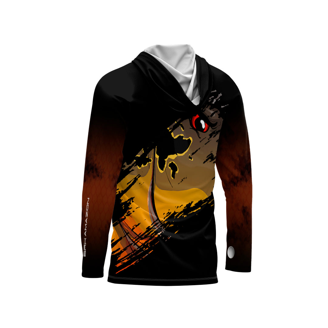 Camisa FusionX Brk Mancha Tucunaré Açu com Capuz e Proteção UV50+ - Brk Fishing