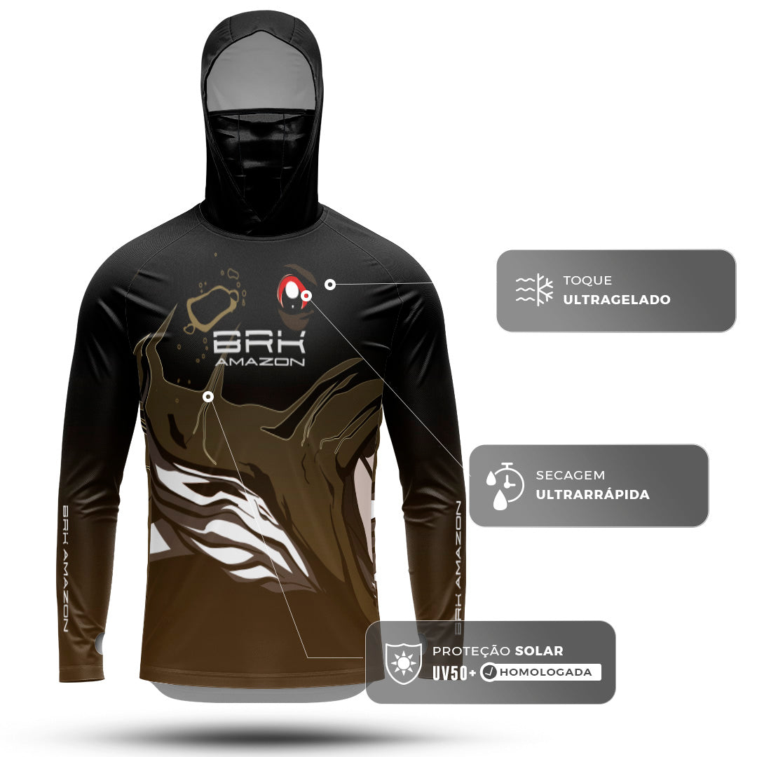 Camisa FusionX Brk Big Tucuna com Capuz e Proteção UV50+ - Brk Fishing