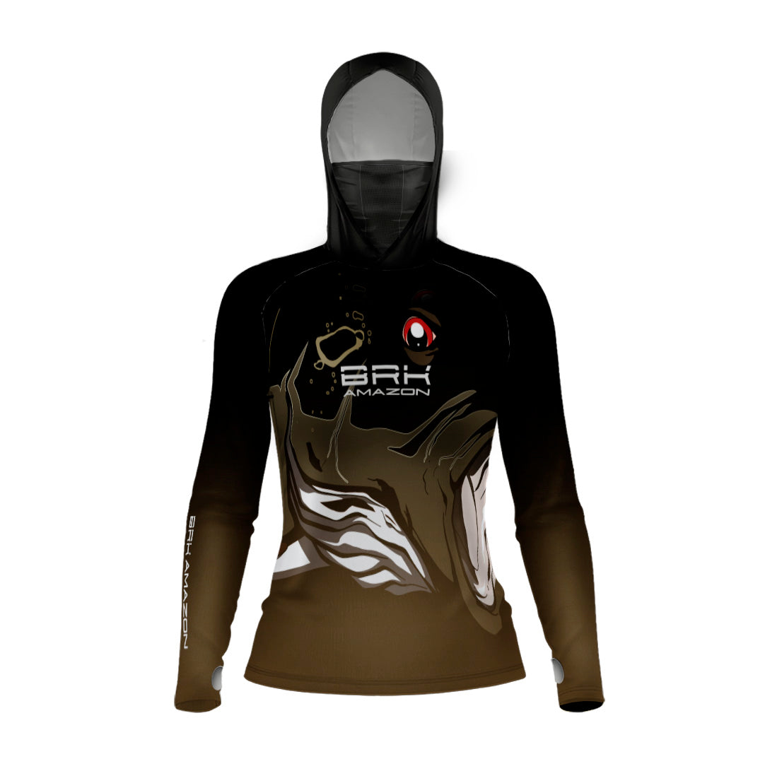 Camisa FusionX Brk Feminina Big Tucuna com Capuz e Proteção UV50+ - Brk Fishing