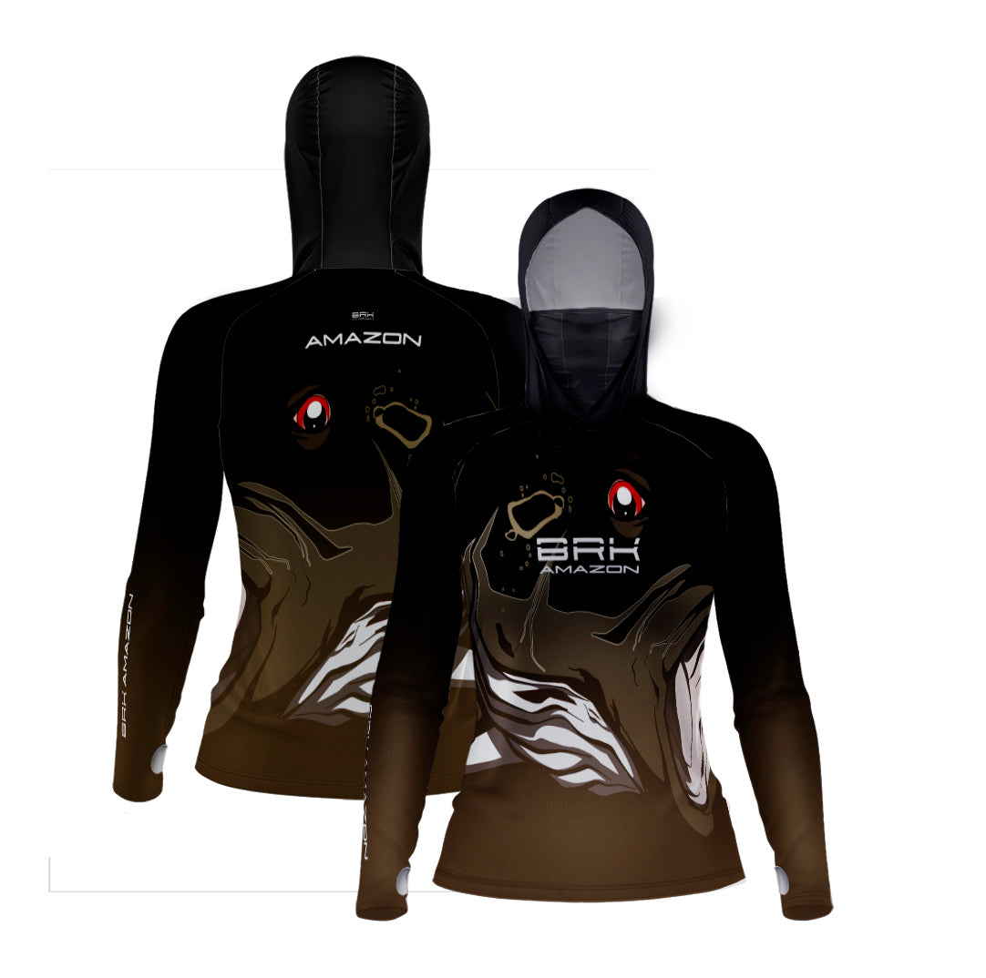 Camisa FusionX Brk Feminina Big Tucuna com Capuz e Proteção UV50+ - Brk Fishing