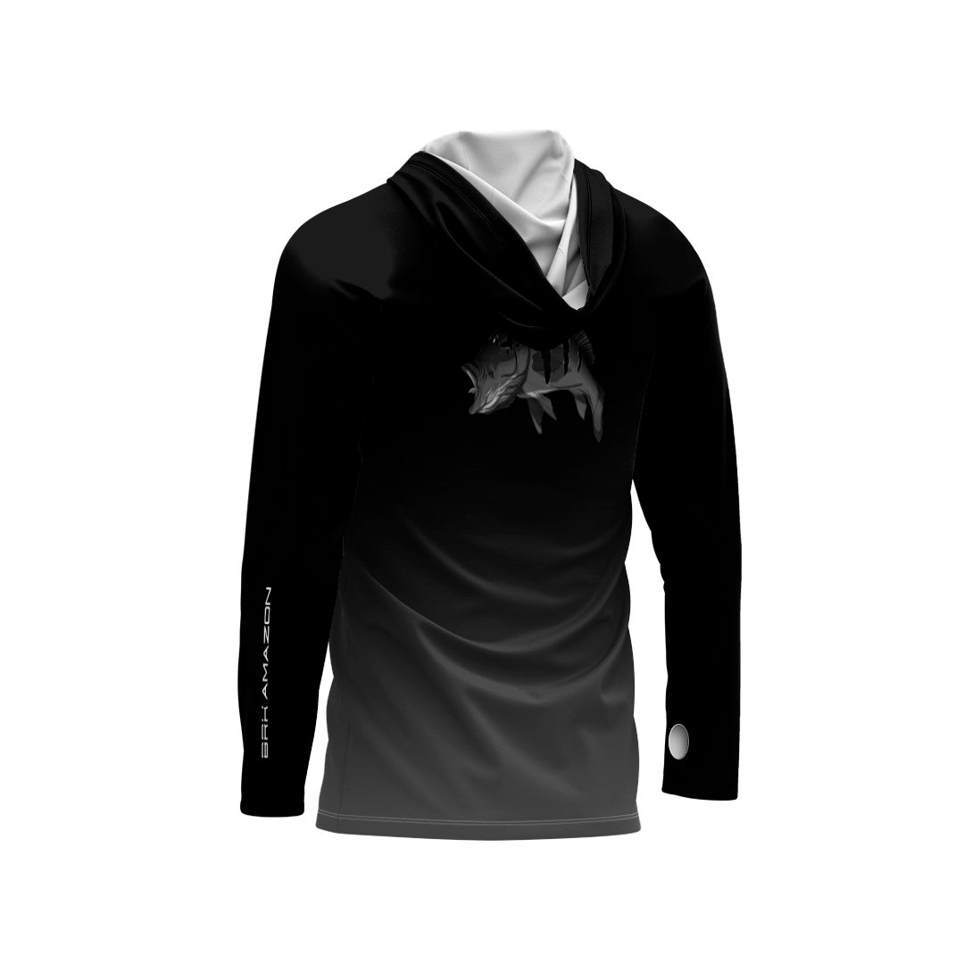 Camisa FusionX Brk Tucunaré de Olho Vermelho com Capuz e Proteção UV50+ - Brk Fishing
