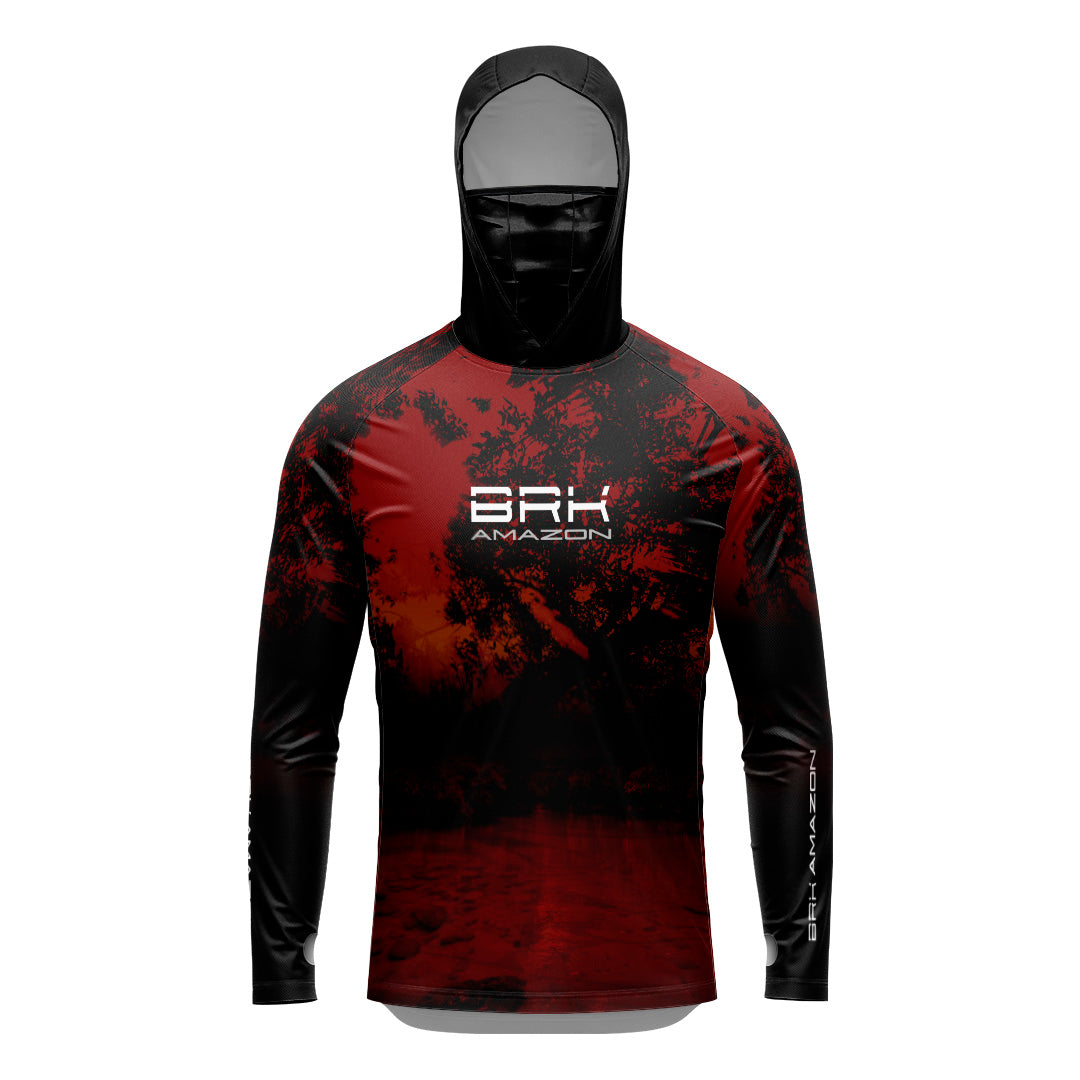 Camisa FusionX Brk Rio Vermelho com Capuz e Proteção UV50+ - Brk Fishing