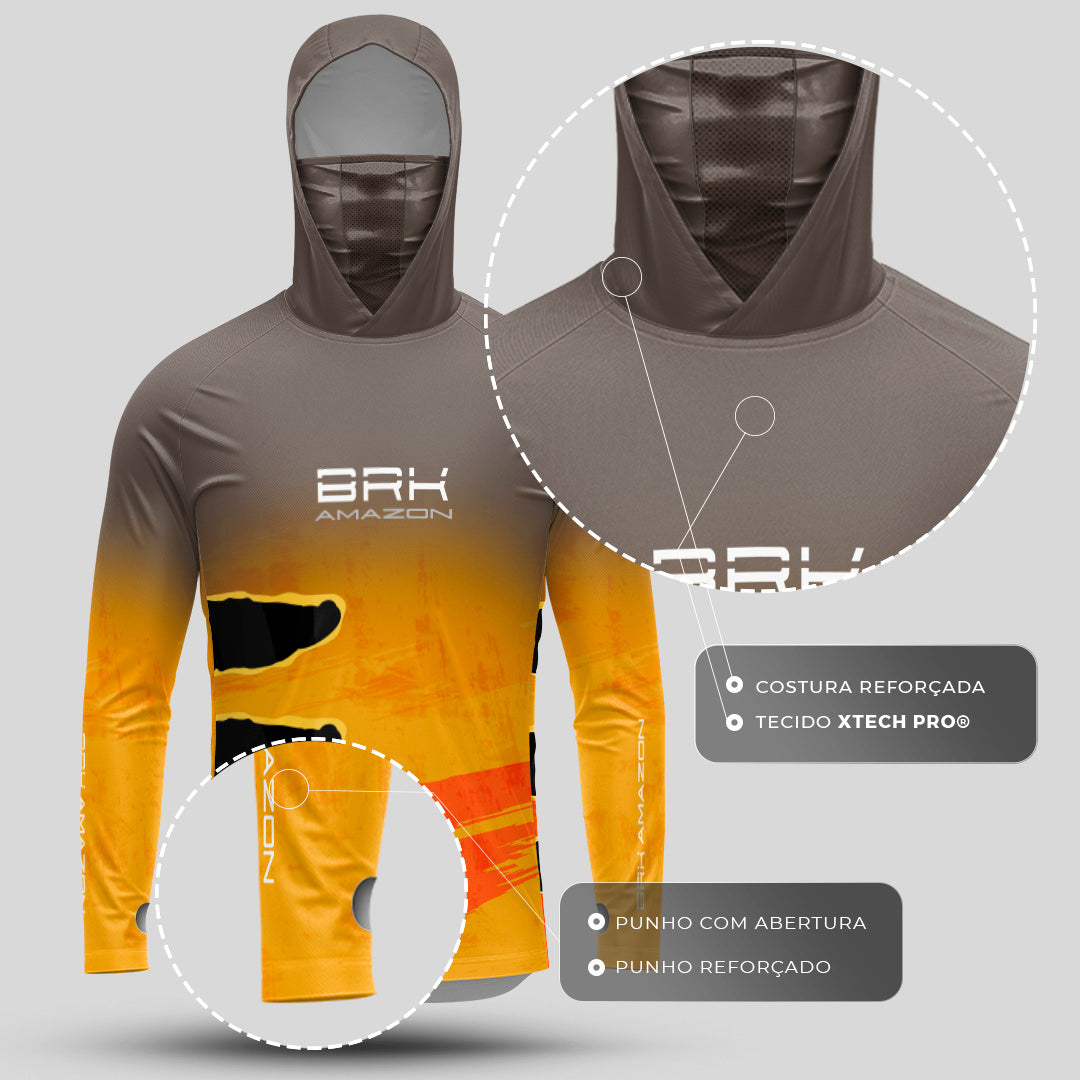Camisa FusionX Brk Tucunaré Açu com Capuz e Proteção UV50+ - Brk Fishing