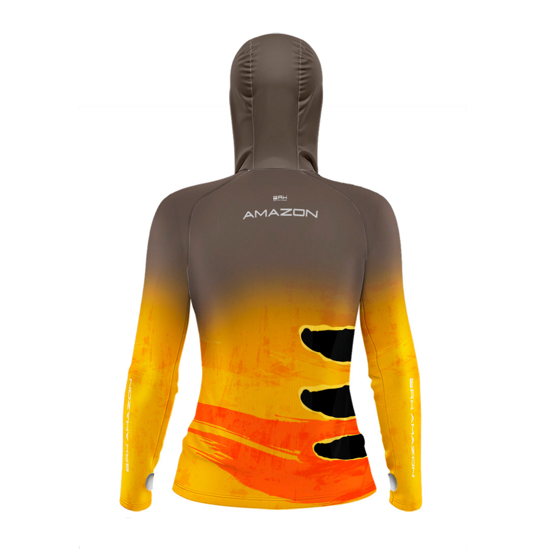 Camisa FusionX Brk Feminina Tucunaré Açu com Capuz e Proteção UV50+ - Brk Fishing