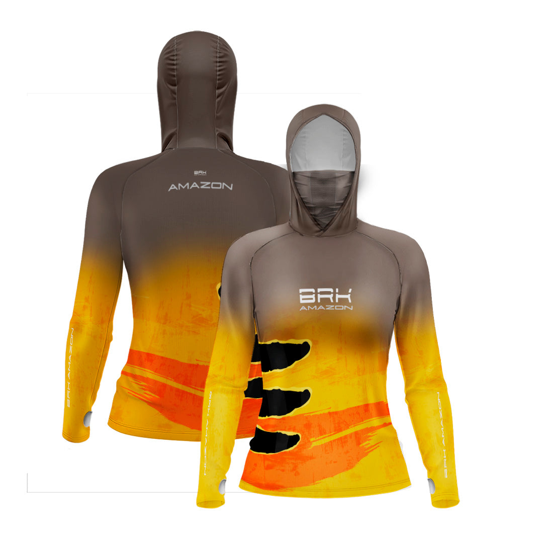 Camisa FusionX Brk Feminina Tucunaré Açu com Capuz e Proteção UV50+ - Brk Fishing