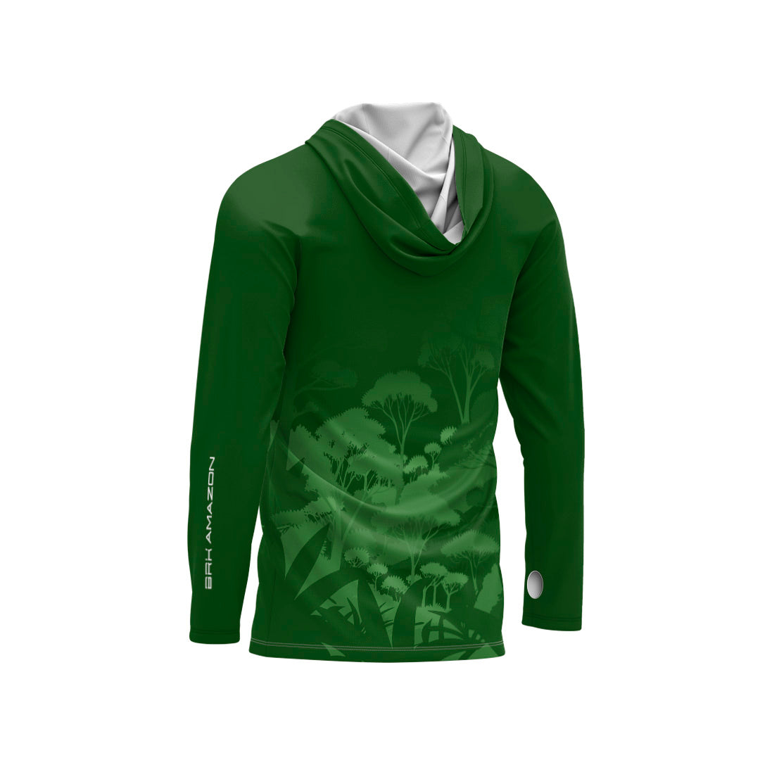 Camisa FusionX Brk Amazon Florest Verde com Capuz e Proteção UV50+ - Brk Fishing