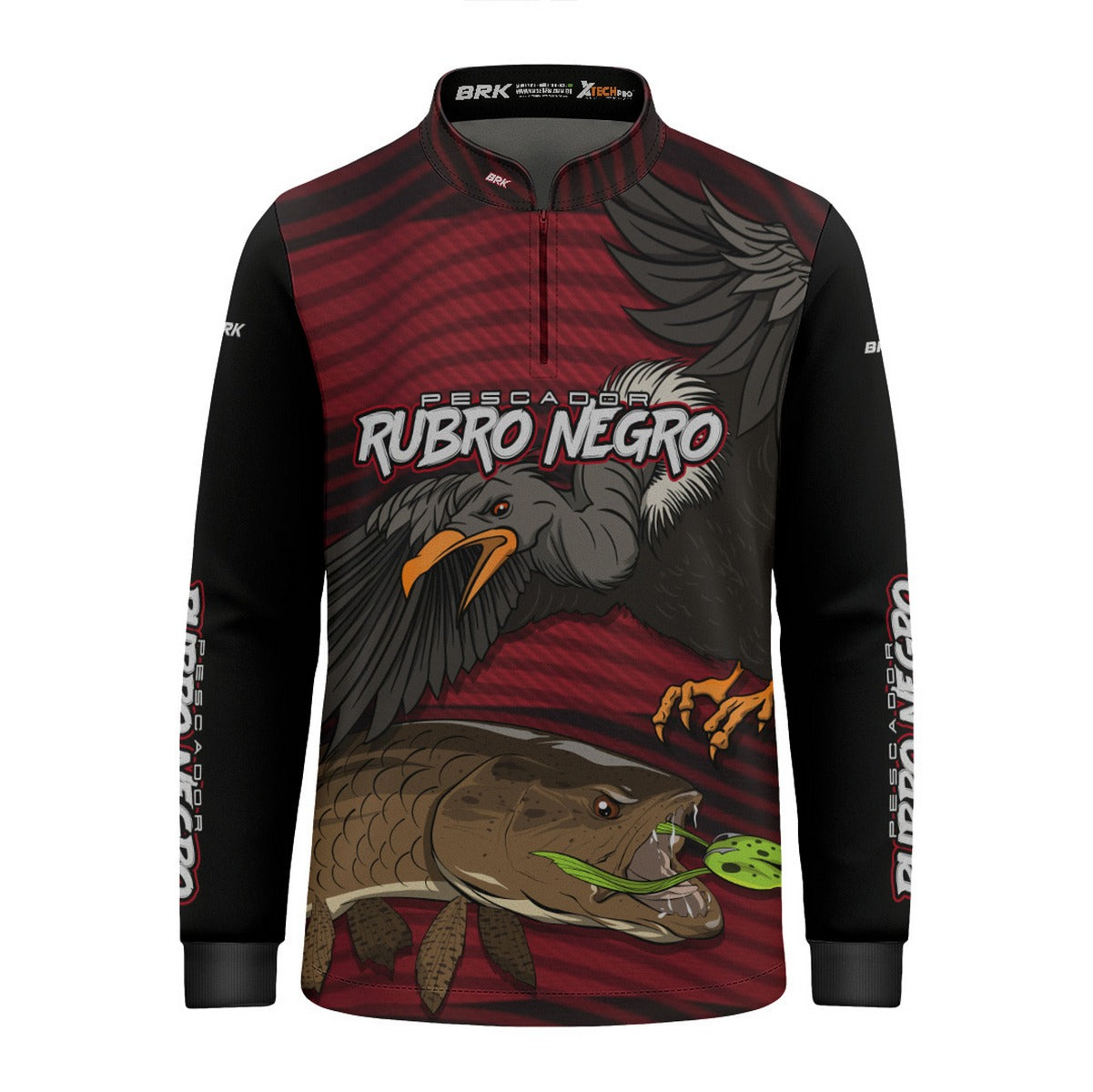 Camisa de Pesca Infantil Brk Pescador Rubro Negro Traíra com UV50+ - Brk Fishing