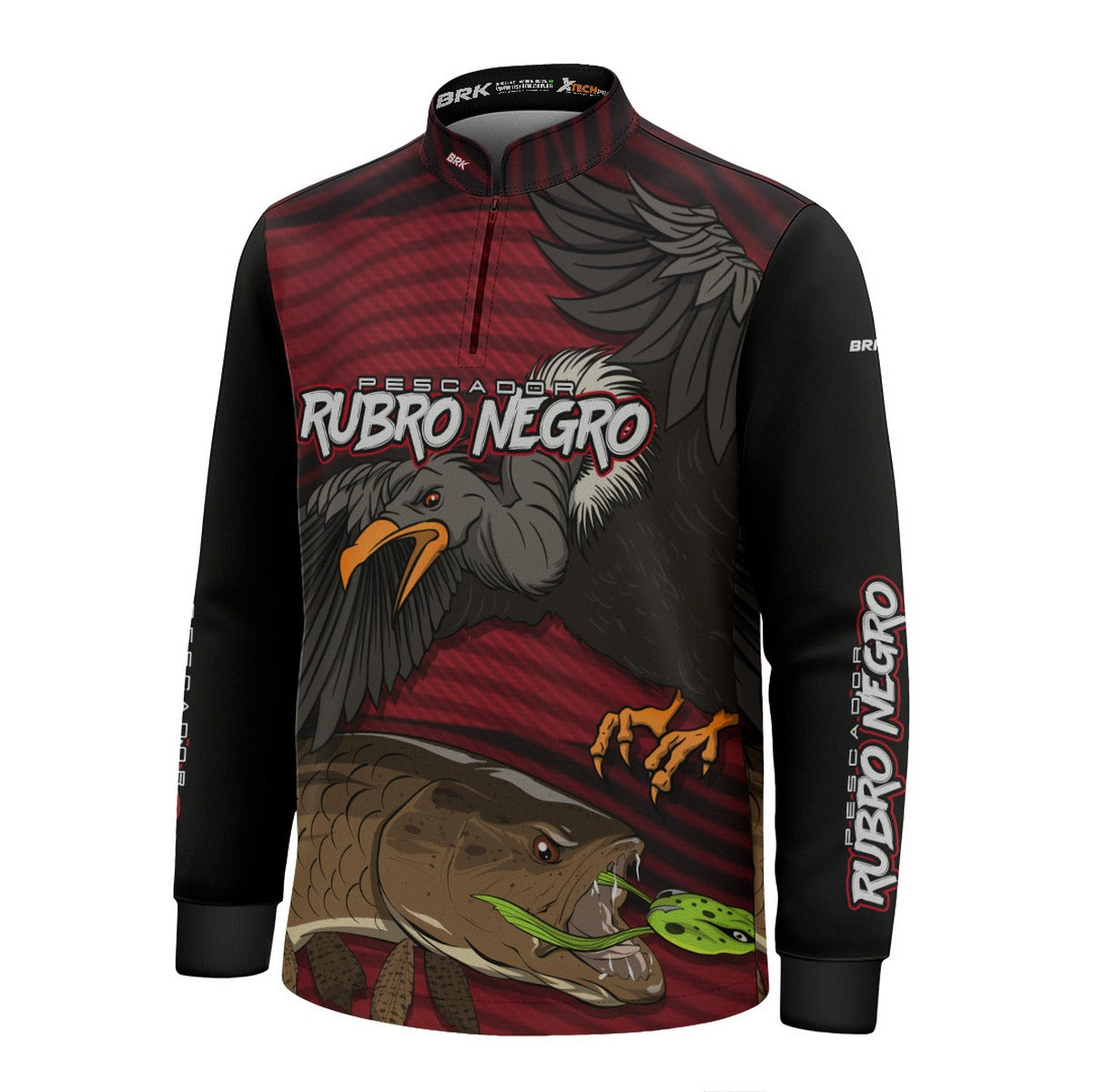 Camisa de Pesca Infantil Brk Pescador Rubro Negro Traíra com UV50+ - Brk Fishing