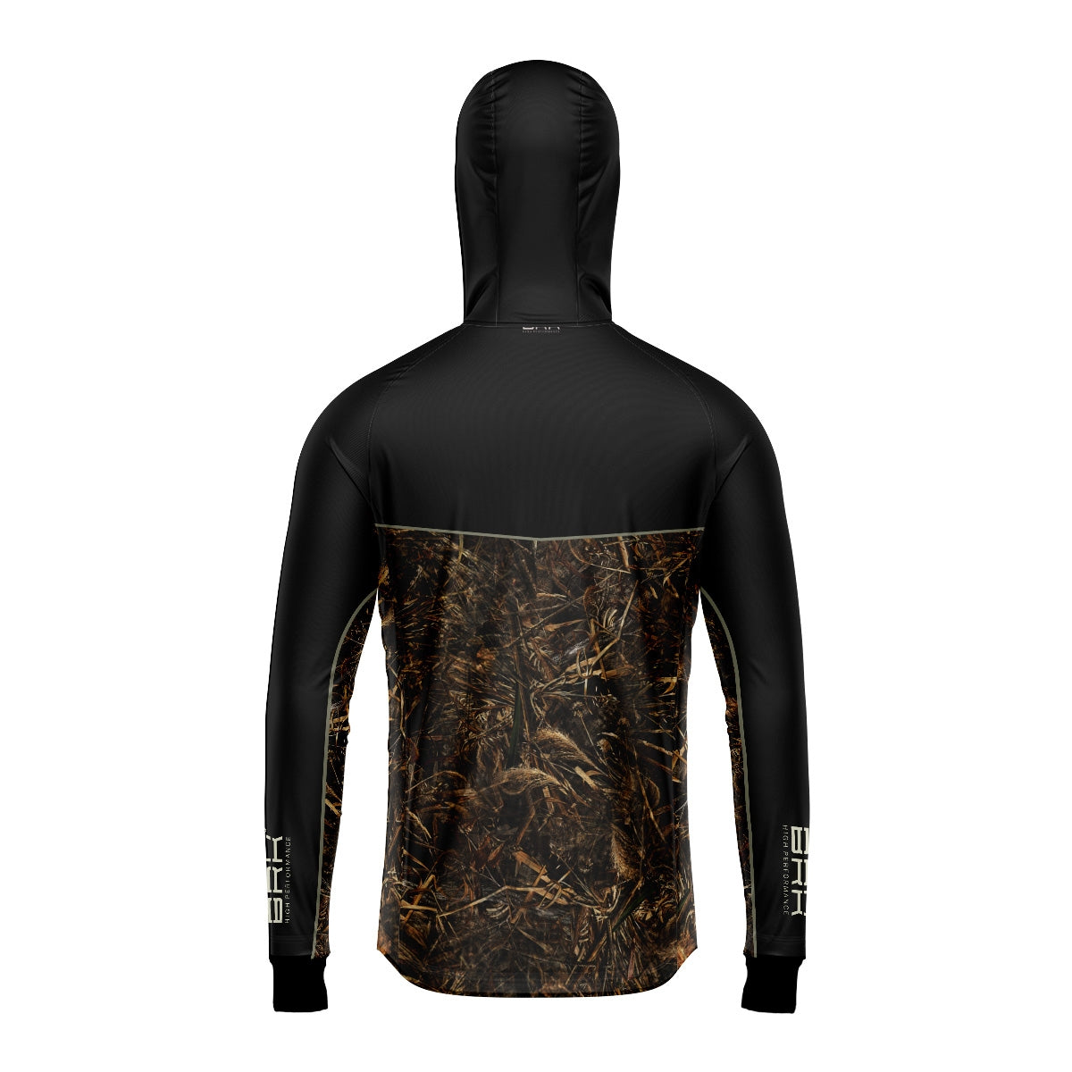 Camisa de Pesca Brk com Capuz Hybrid Black Real Tree com Proteção Solar UV50+ - Brk Fishing