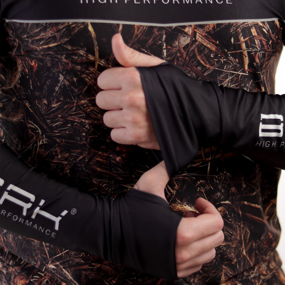 Camisa de Pesca Brk com Capuz Hybrid Black Real Tree com Proteção Solar UV50+ - Brk Fishing