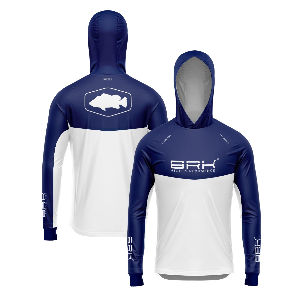 Camisa de Pesca Brk com Capuz Hybrid Blue Fishing com Proteção Solar UV50+ - Brk Fishing