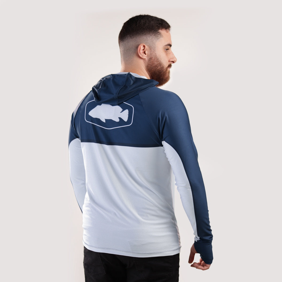 Camisa de Pesca Brk com Capuz Hybrid Blue Fishing com Proteção Solar UV50+ - Brk Fishing