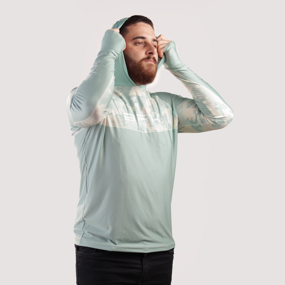 Camisa de Pesca Brk com Capuz Hybrid Camu Selva com Proteção Solar UV50+ - Brk Fishing