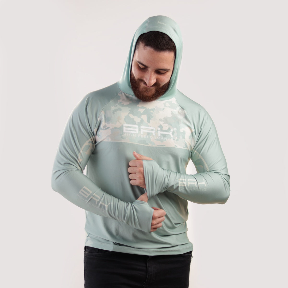 Camisa de Pesca Brk com Capuz Hybrid Camu Selva com Proteção Solar UV50+ - Brk Fishing