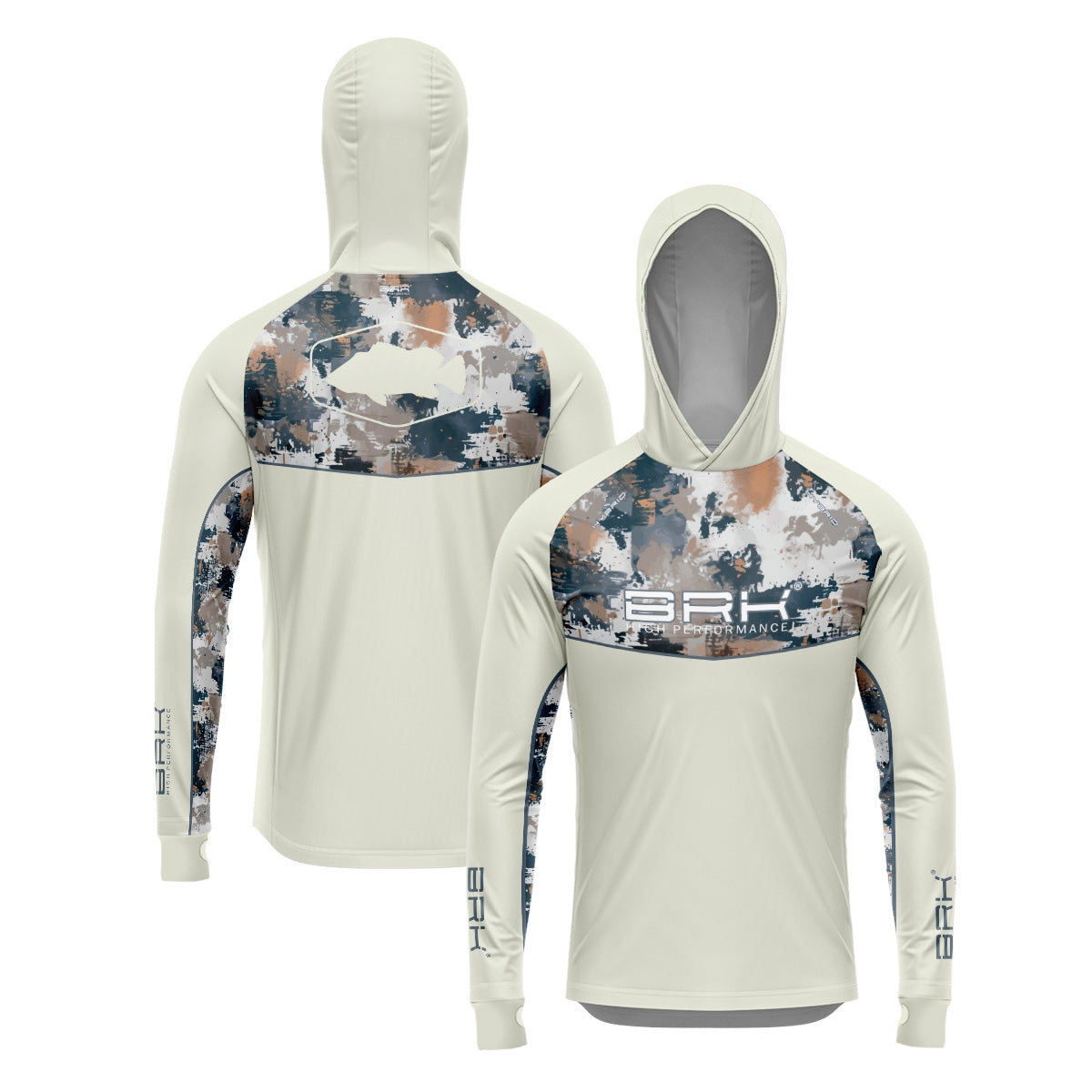 Camisa de Pesca Brk com Capuz Hybrid Camuflagem Fishing com Proteção Solar UV50+ - Brk Fishing