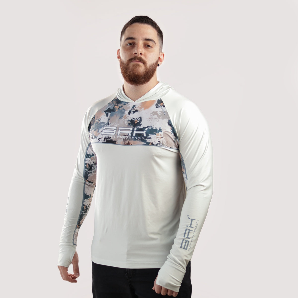 Camisa de Pesca Brk com Capuz Hybrid Camuflagem Fishing com Proteção Solar UV50+ - Brk Fishing