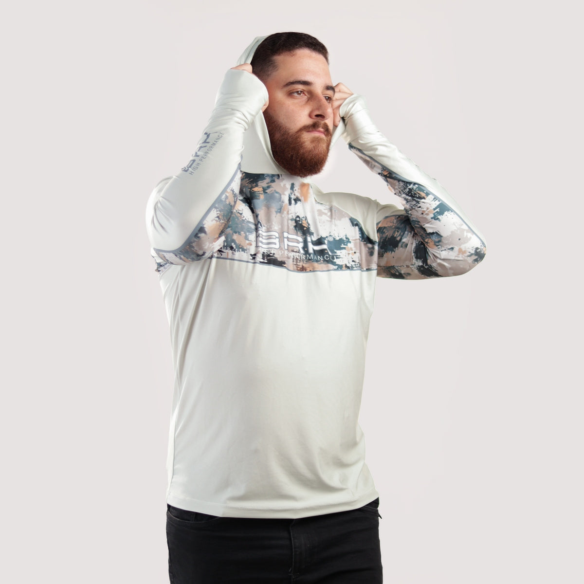 Camisa de Pesca Brk com Capuz Hybrid Camuflagem Fishing com Proteção Solar UV50+ - Brk Fishing