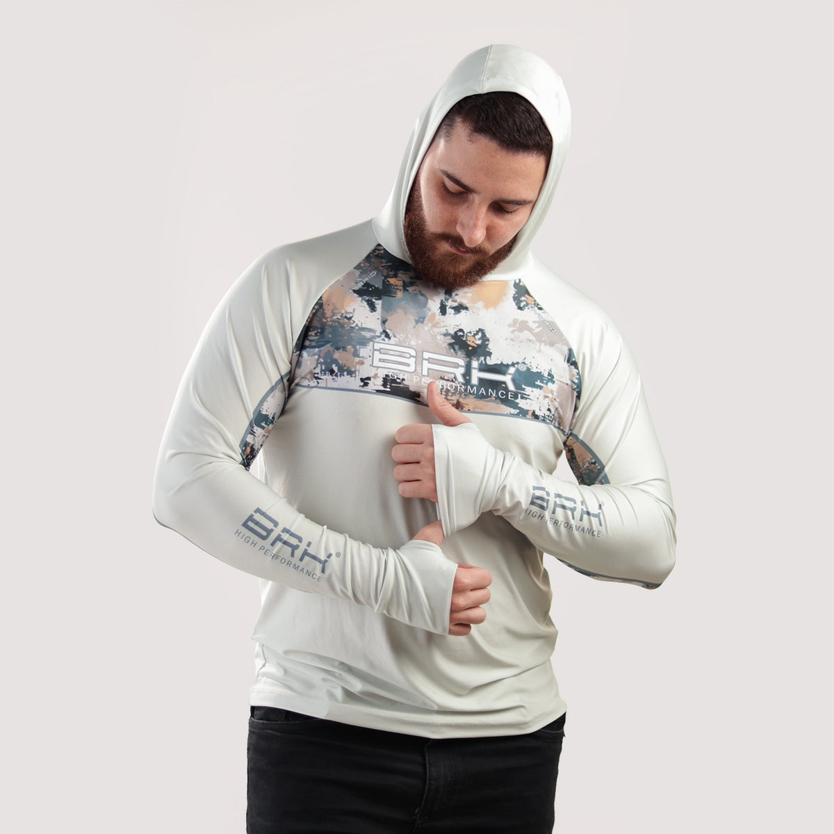 Camisa de Pesca Brk com Capuz Hybrid Camuflagem Fishing com Proteção Solar UV50+ - Brk Fishing