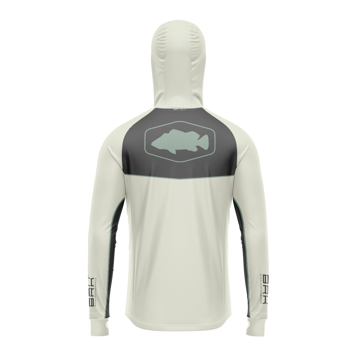 Camisa de Pesca Brk com Capuz Hybrid Cinza Bege com Proteção Solar UV50+ - Brk Fishing
