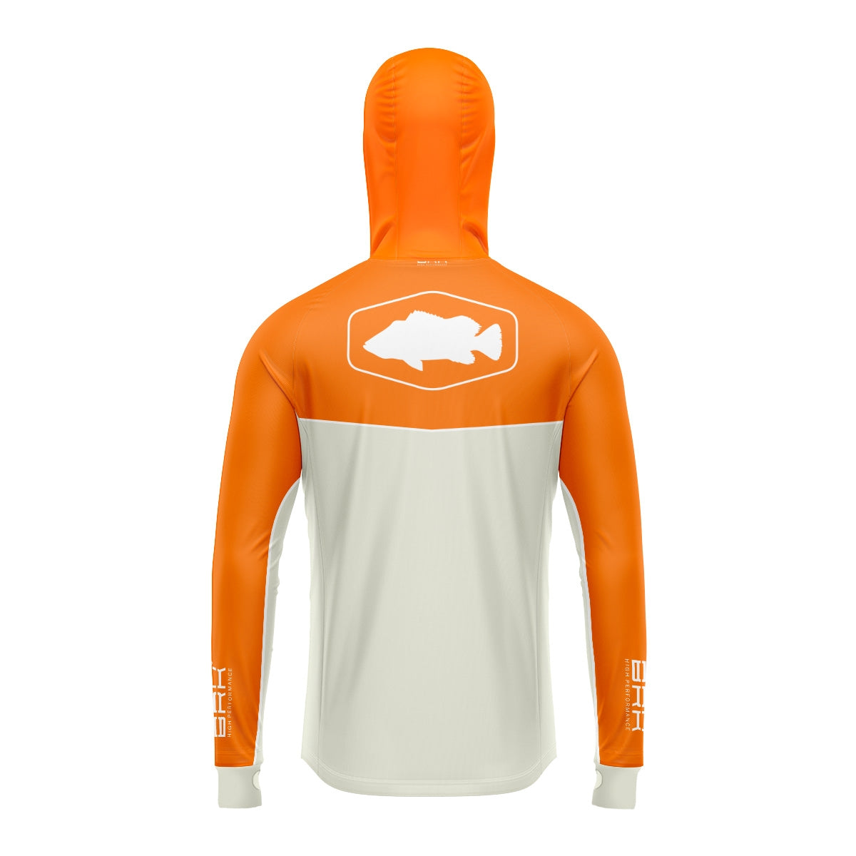 Camisa de Pesca Brk com Capuz Hybrid Laranja com Proteção Solar UV50+ - Brk Fishing
