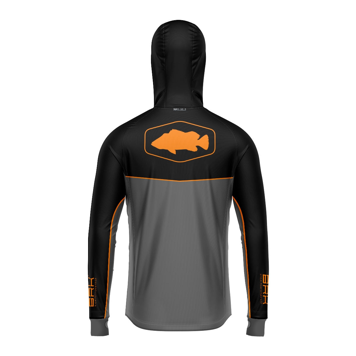 Camisa de Pesca Brk com Capuz Hybrid Real Preto Black Fishing com Proteção Solar UV50+ - Brk Fishing