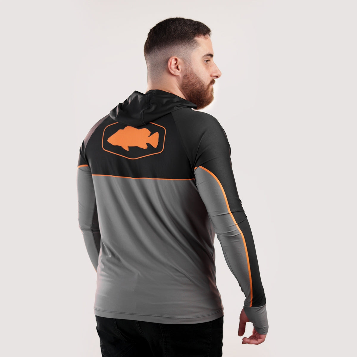 Camisa de Pesca Brk com Capuz Hybrid Real Preto Black Fishing com Proteção Solar UV50+ - Brk Fishing