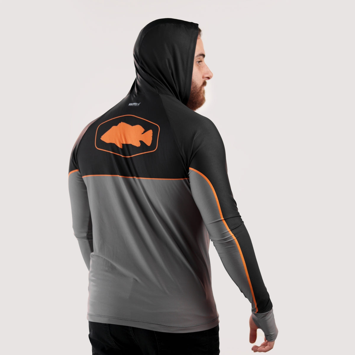 Camisa de Pesca Brk com Capuz Hybrid Real Preto Black Fishing com Proteção Solar UV50+ - Brk Fishing