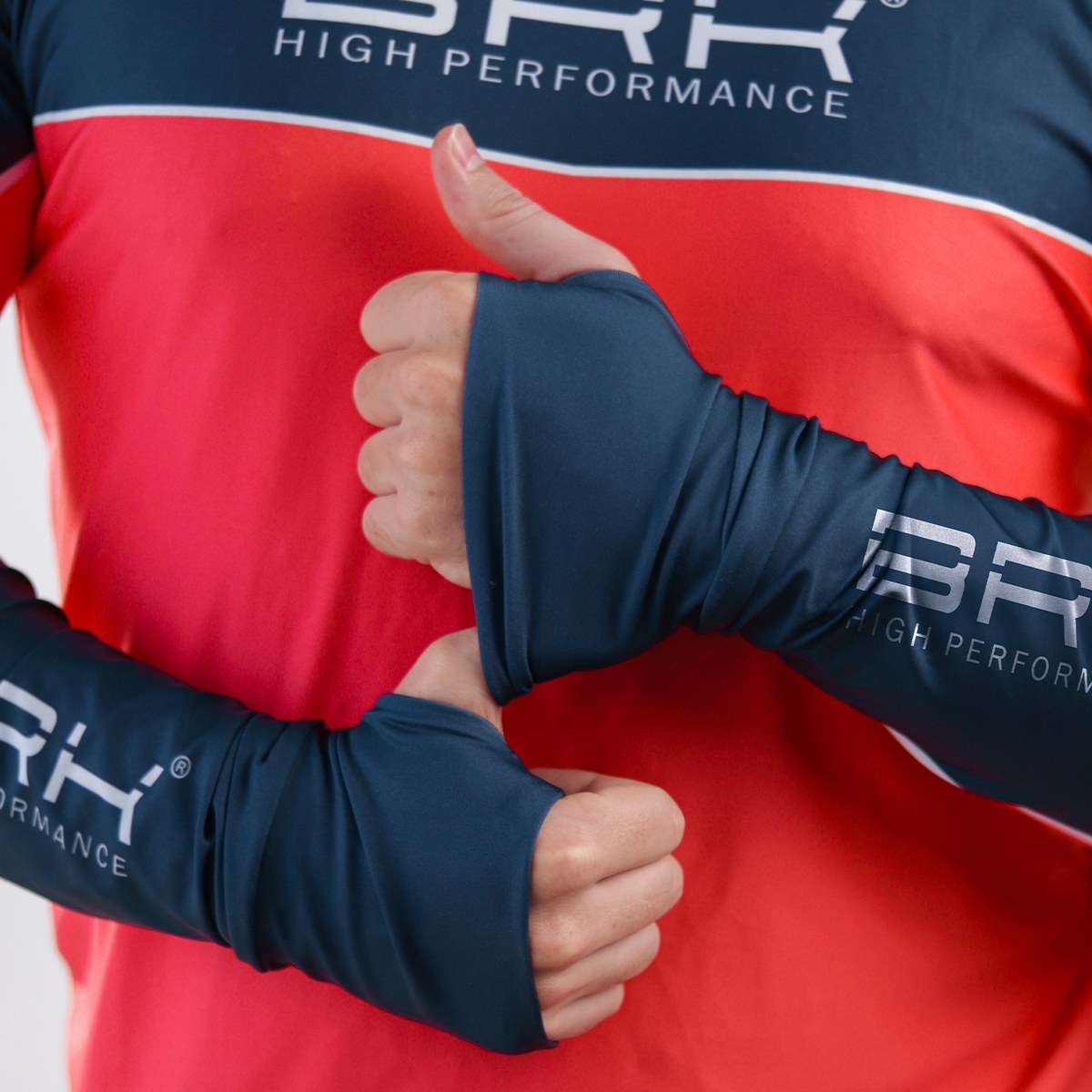 Camisa de Pesca Brk com Capuz Hybrid Red Blue Fishin com Proteção Solar UV50+ - Brk Fishing